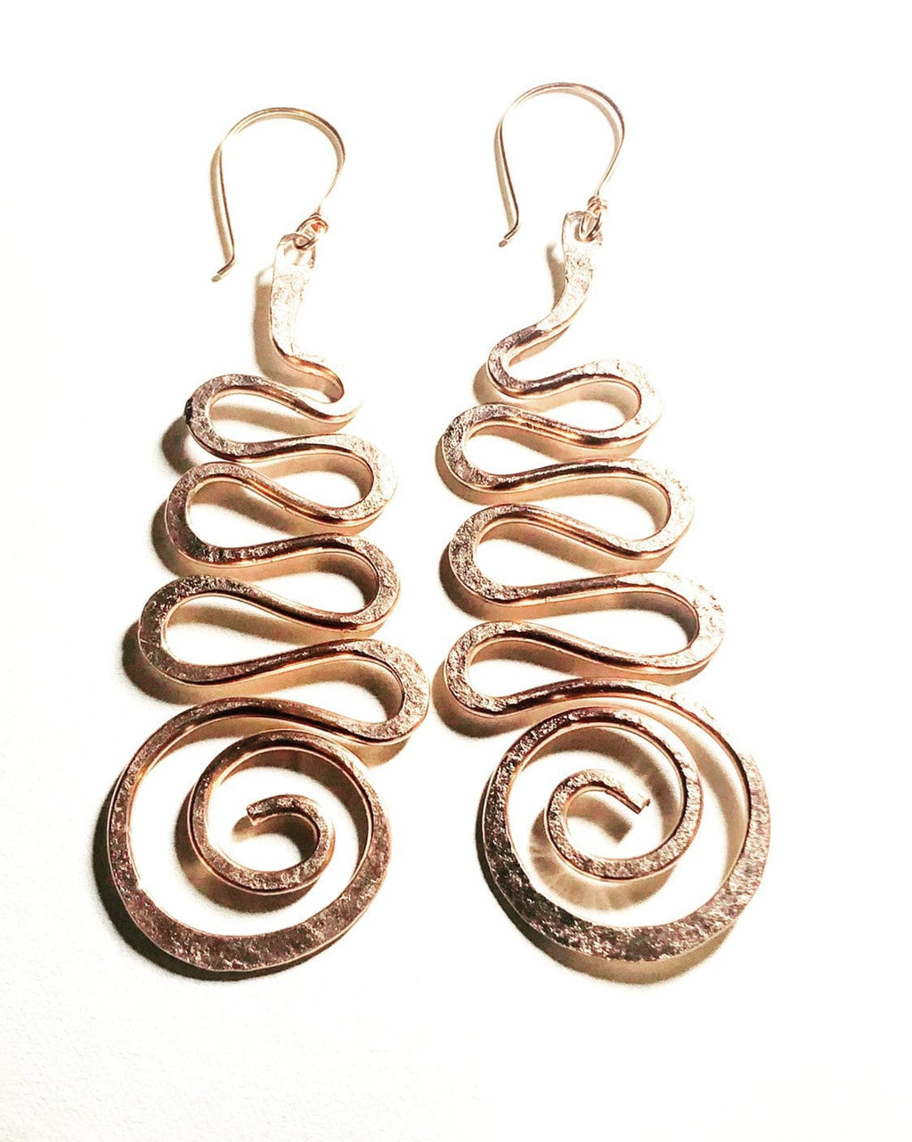 Wave Spiral Copper Earrings