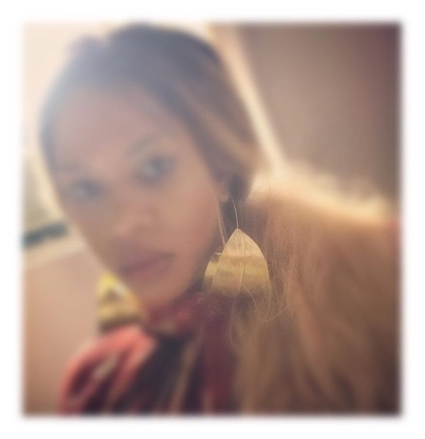 Brass MERKABAH Statement Sheild Earrings