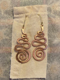 Wave Spiral Copper Earrings