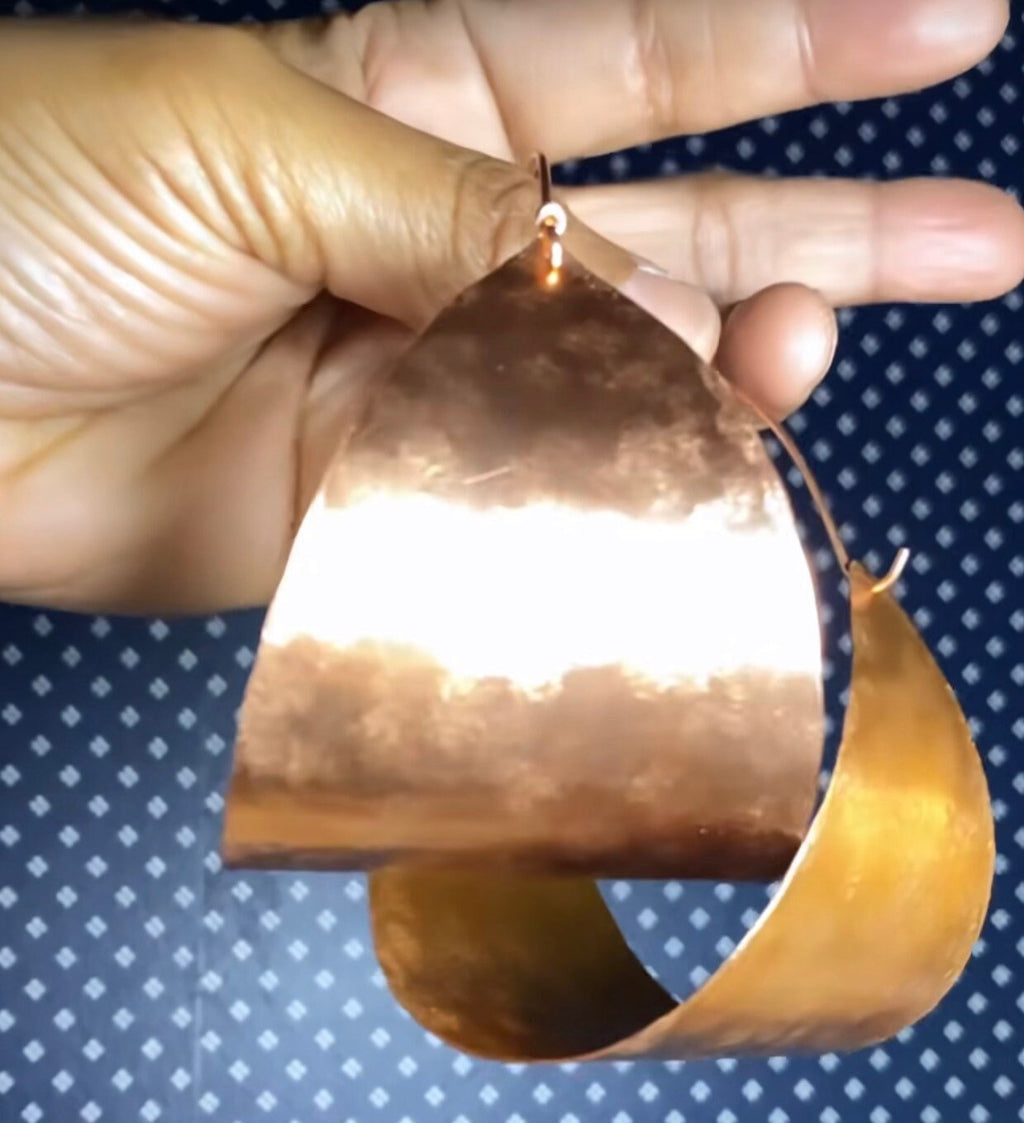 Copper MERKABAH Statement Sheild Hoops