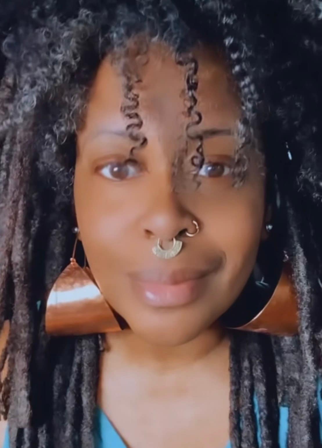 Copper MERKABAH Statement Sheild Hoops