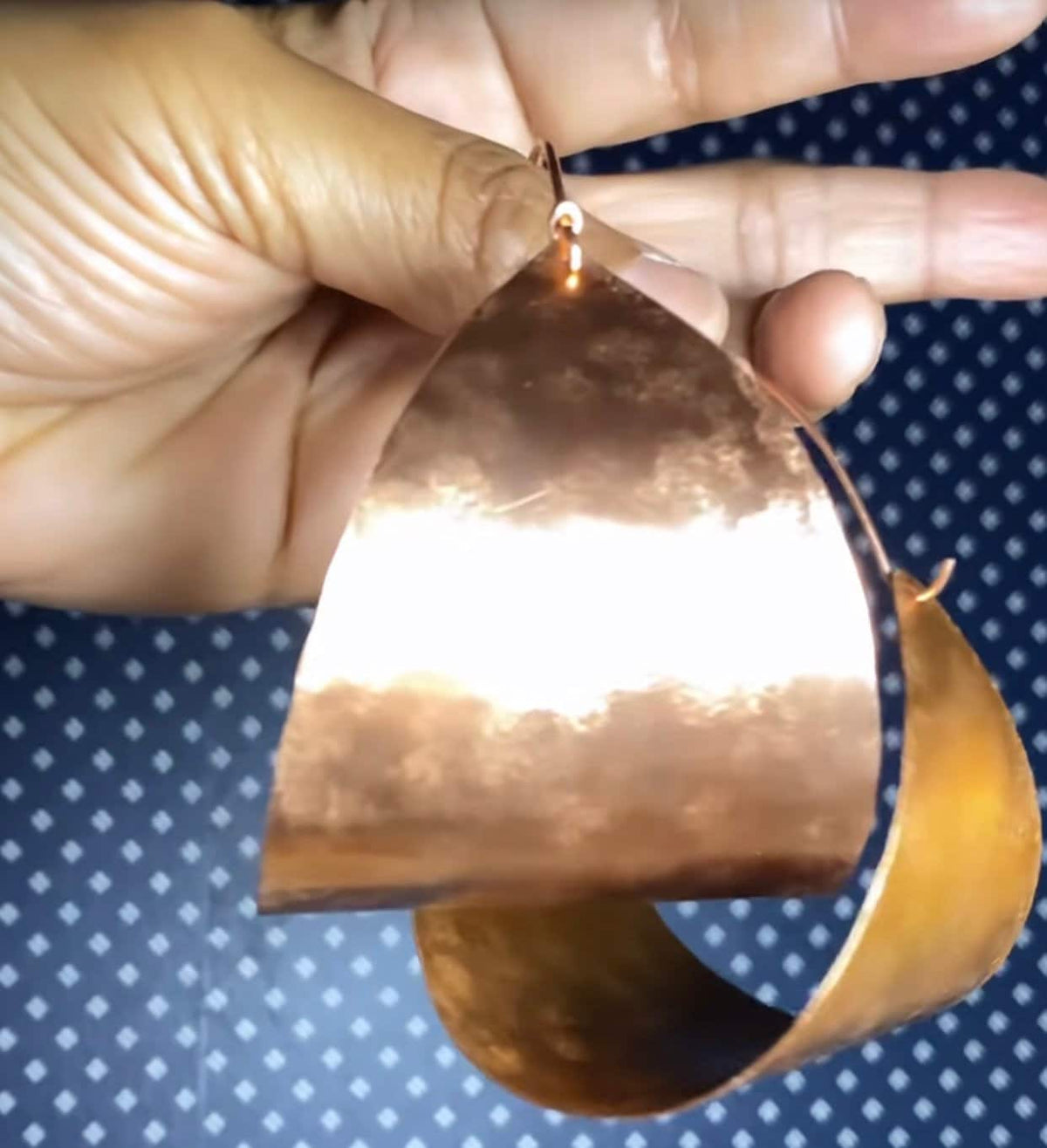 Copper MERKABAH Statement Sheild Hoops