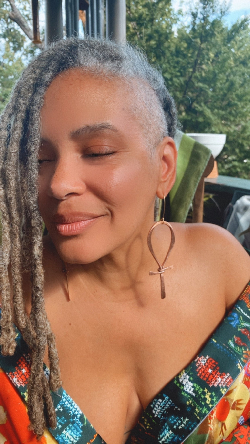 Ankh Breath Of LIFE Copper Statement Earrings