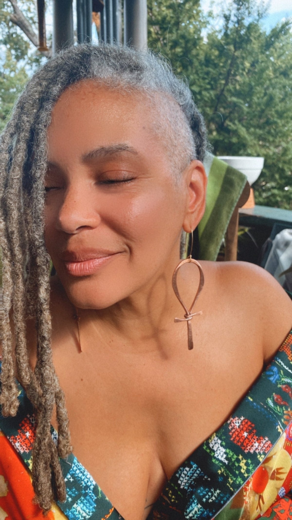 Ankh Breath Of LIFE Copper Statement Earrings