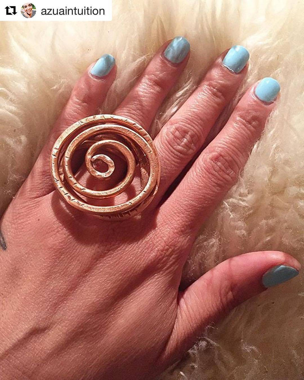 Copper or Brass Endless Flow Spiral Ring