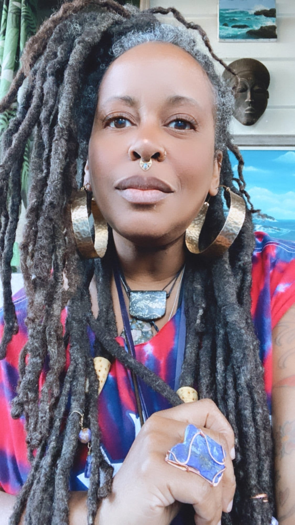 The Auntee NuGold Hammered Statement Hoop