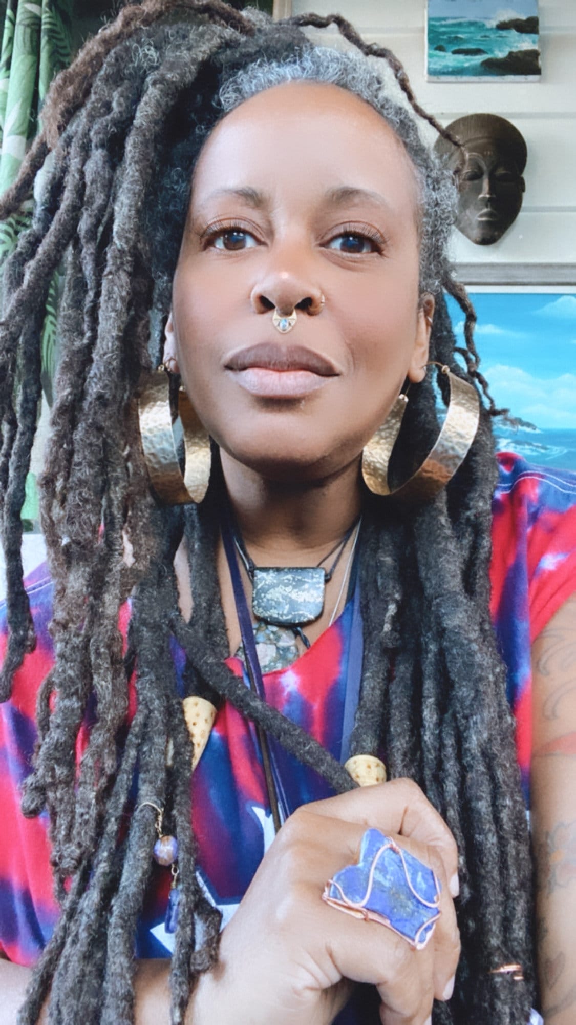 The Auntee NuGold Hammered Statement Hoop