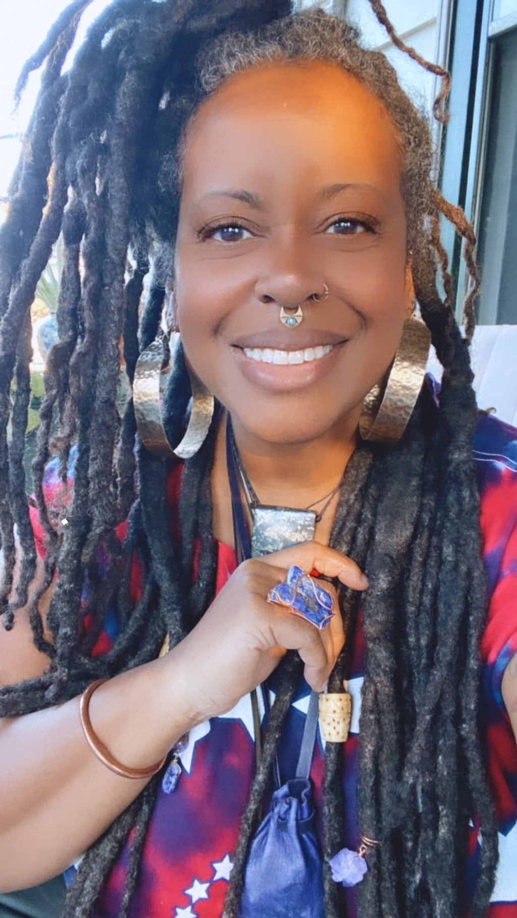 The Auntee NuGold Hammered Statement Hoop