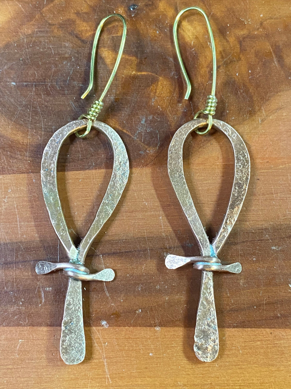 Ankh Breath Of LIFE Copper Statement Earrings