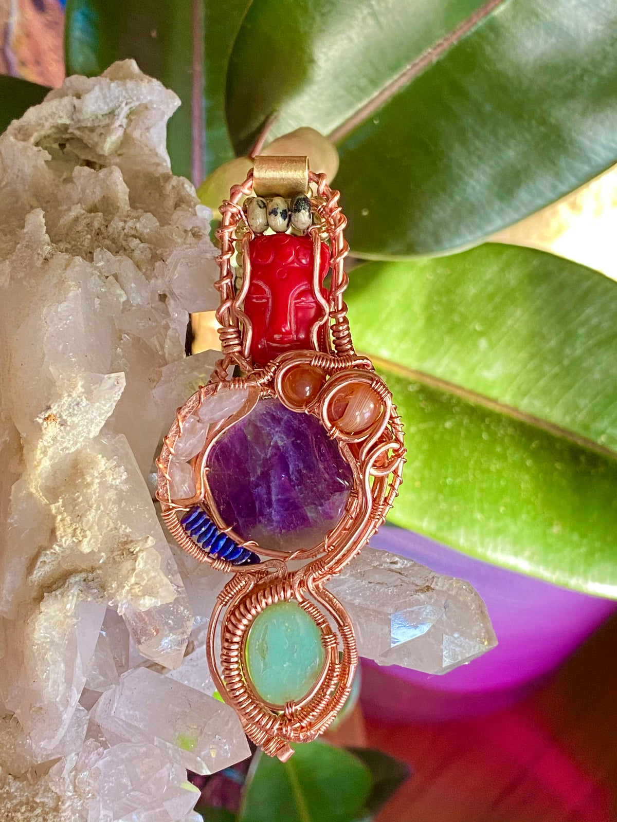 Please Read The Description/ Amulet - Intuitive Handcrafted Personalized/ Custom Crystal Gem Prescription For Wellbeing & Support