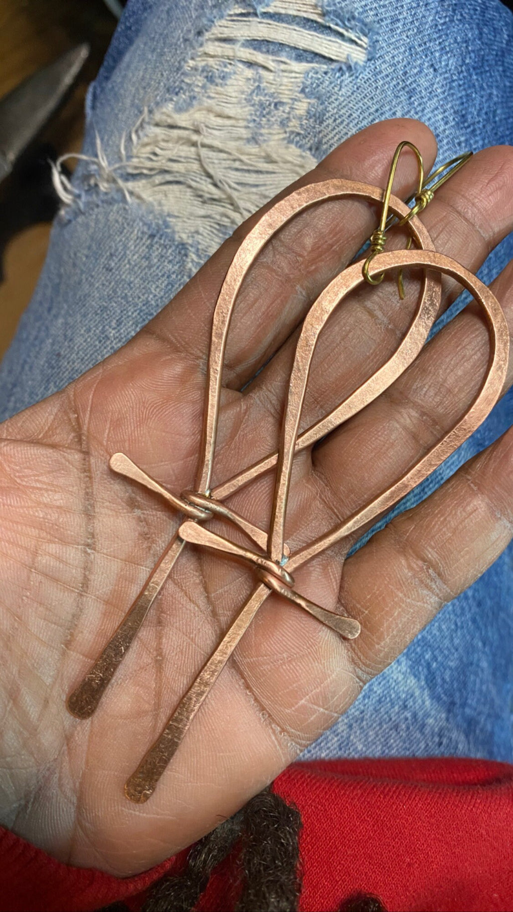 Ankh Breath Of LIFE Copper Statement Earrings