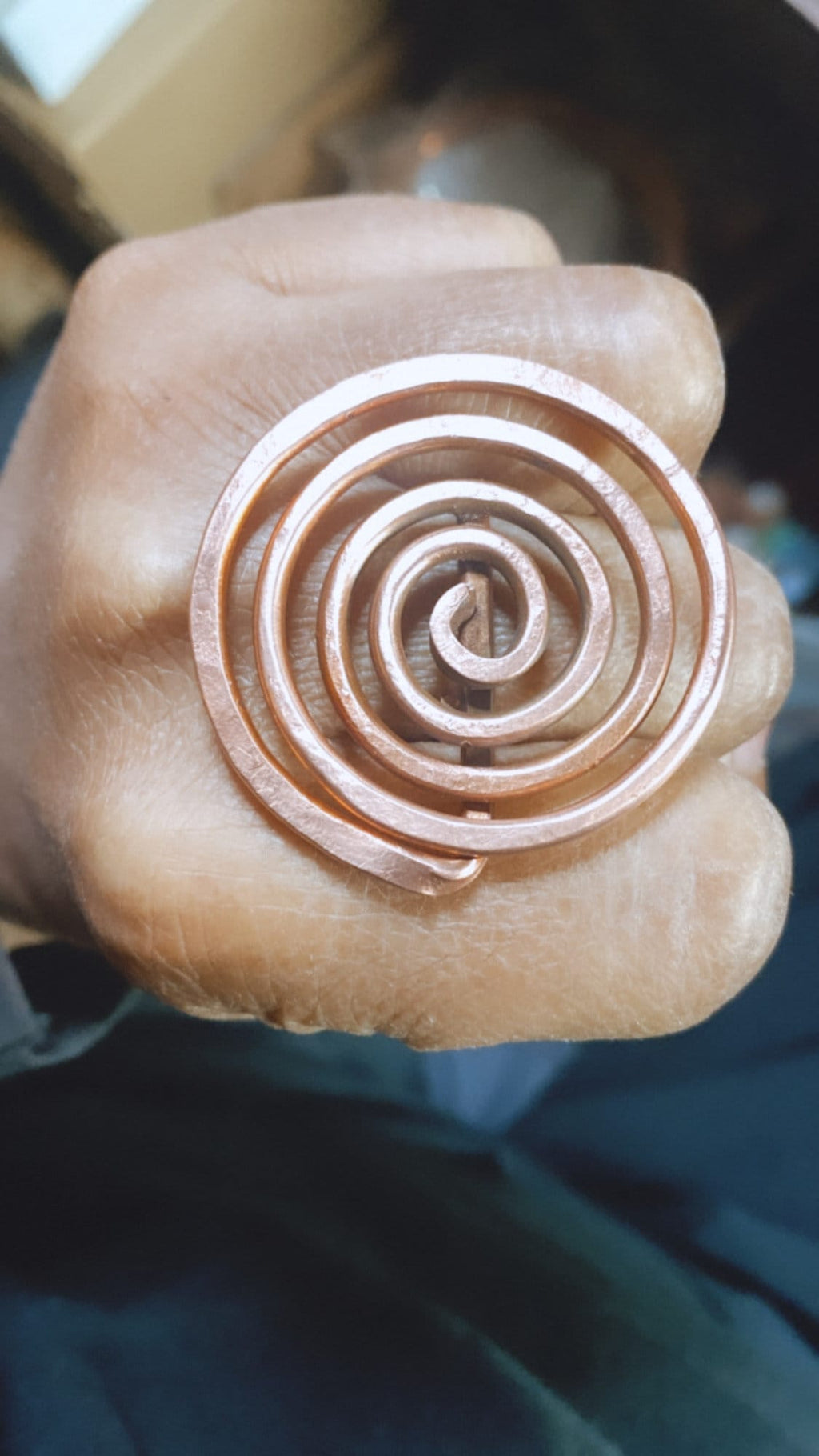 Copper or Brass Endless Flow Spiral Ring