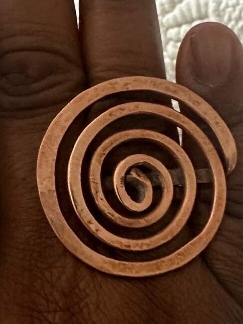Copper or Brass Endless Flow Spiral Ring