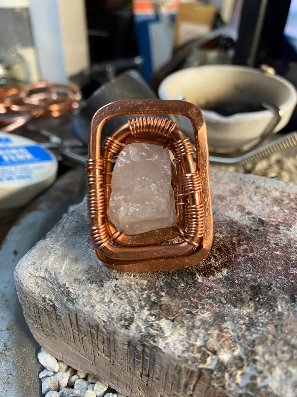 The AGAPE Rose Quartz Ring