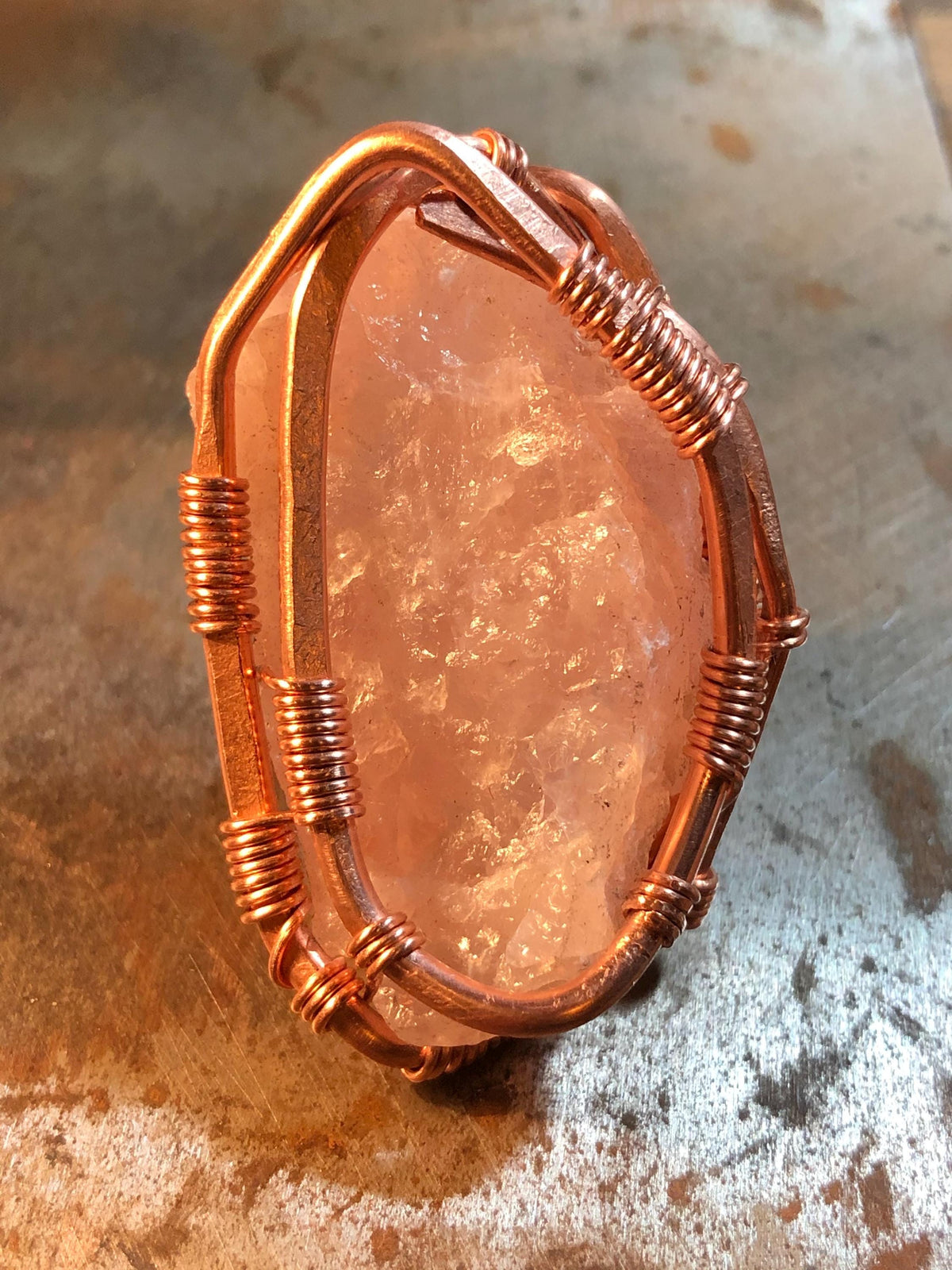 The AGAPE Rose Quartz Ring
