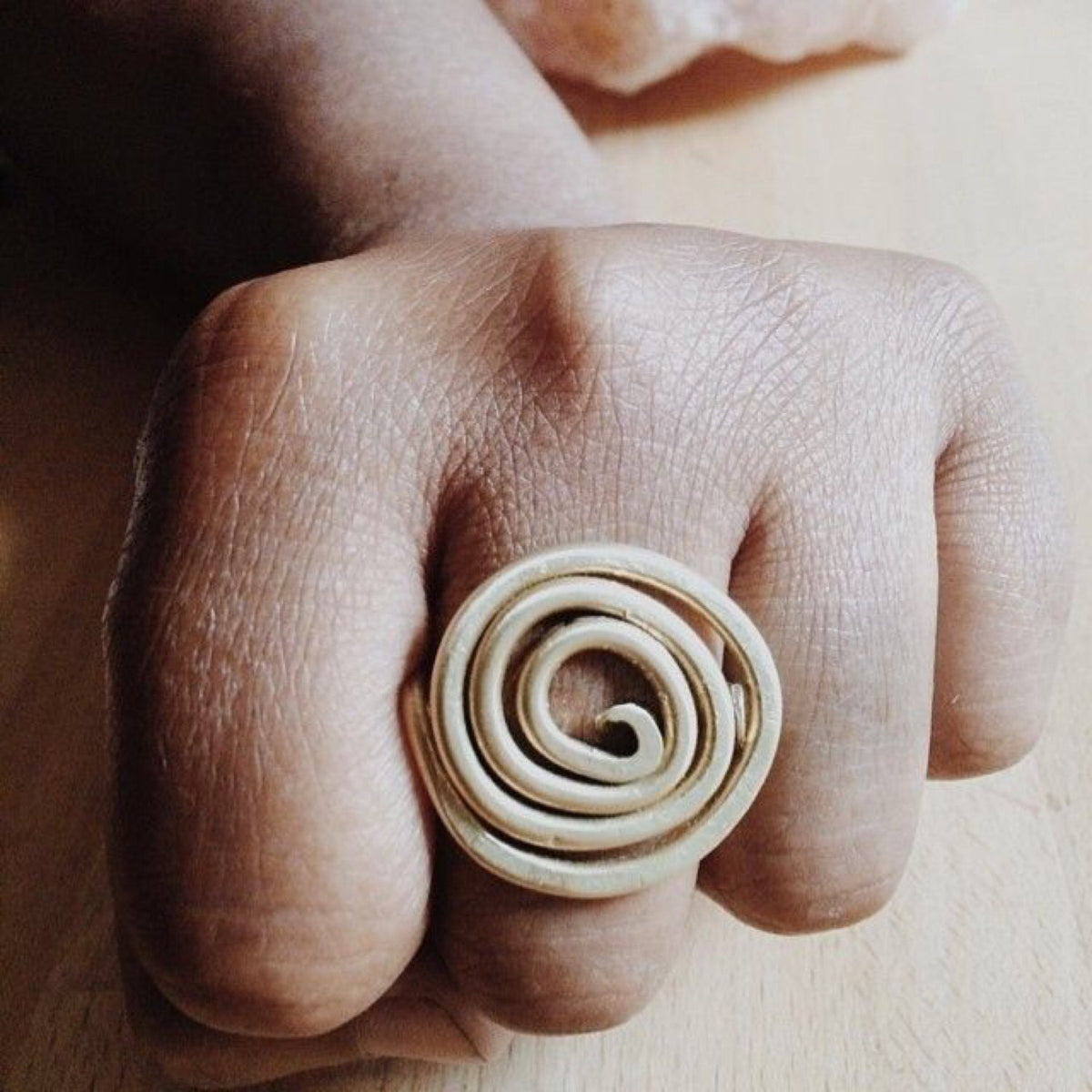 Copper or Brass Endless Flow Spiral Ring
