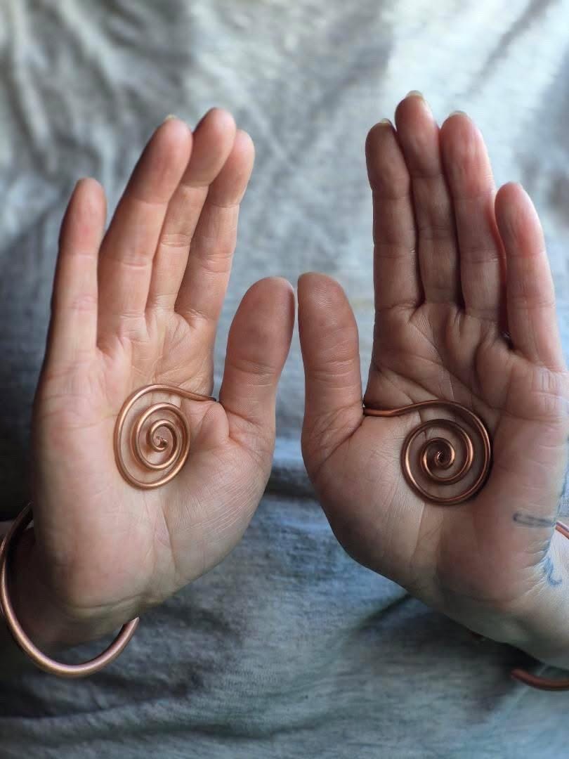 Copper Reiki Energy Hand Spirals