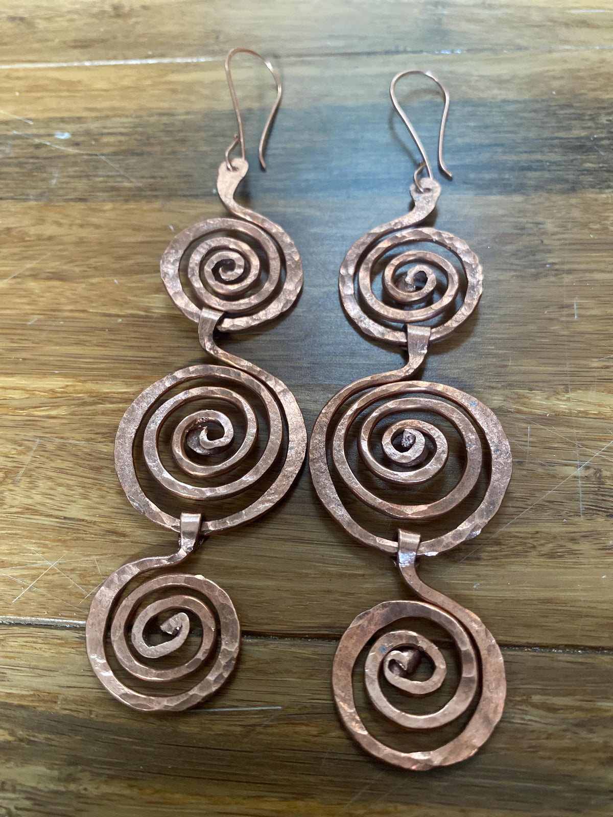 The Fibonacci Spiral Copper Statement Earrings