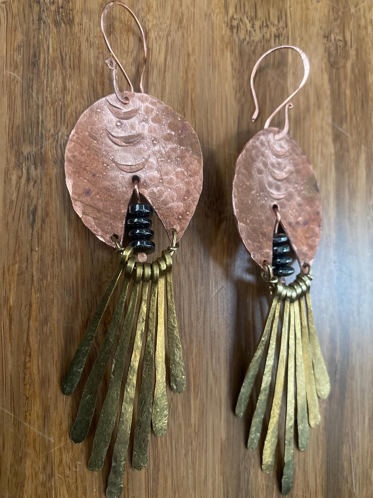 Hematite Copper Brass Earrings