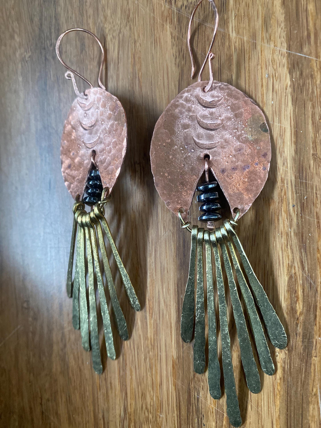 Hematite Copper Brass Earrings
