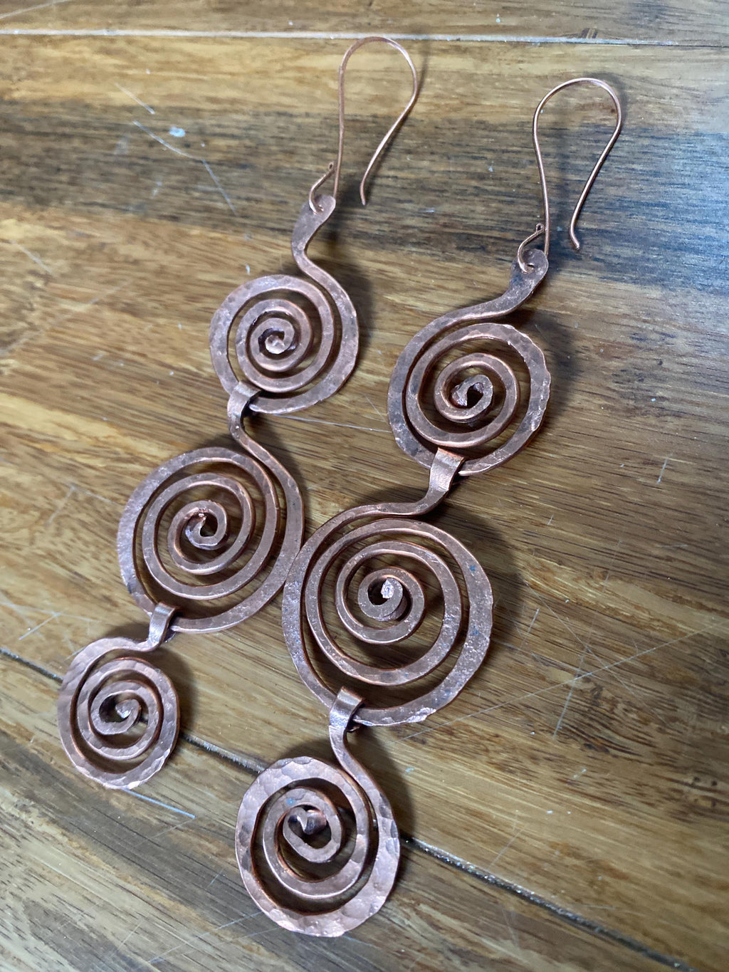 The Fibonacci Spiral Copper Statement Earrings
