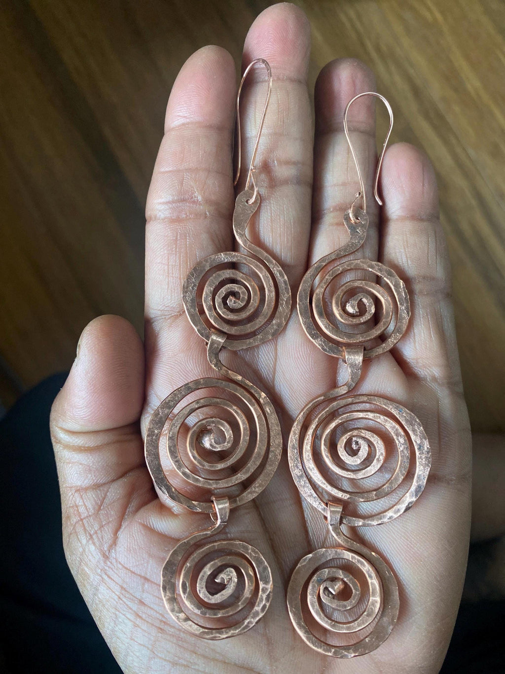 The Fibonacci Spiral Copper Statement Earrings