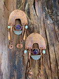 Super Seven & Copper Silver Earrings