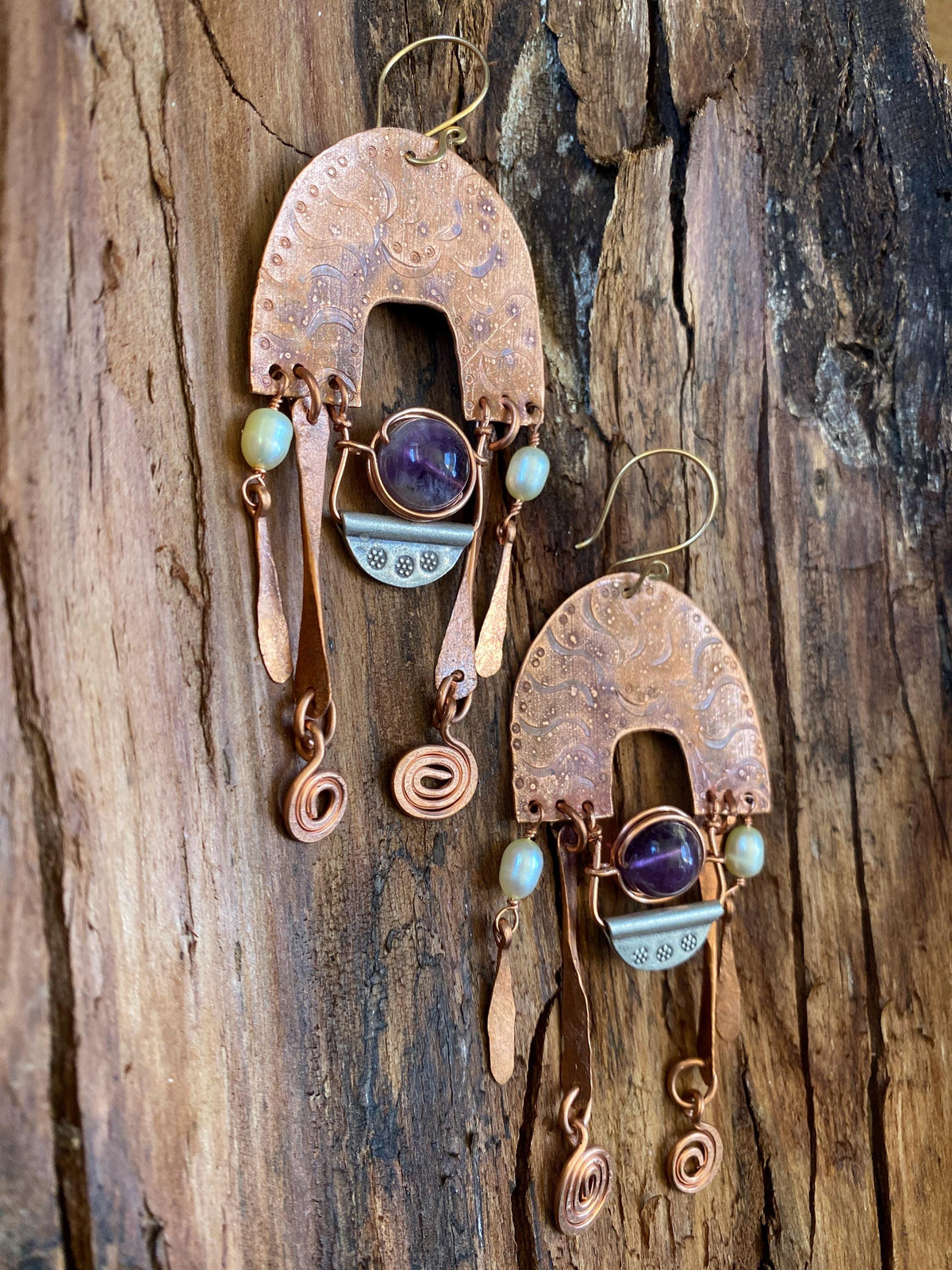Super Seven & Copper Silver Earrings