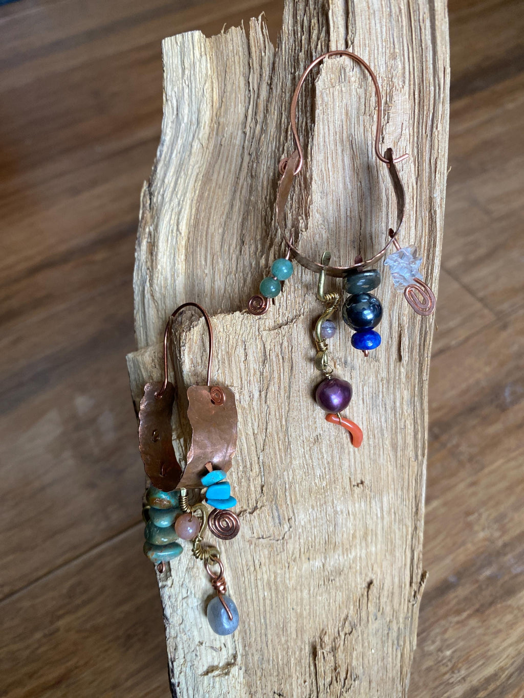 Multi Mineral Chakra Boho Earrings