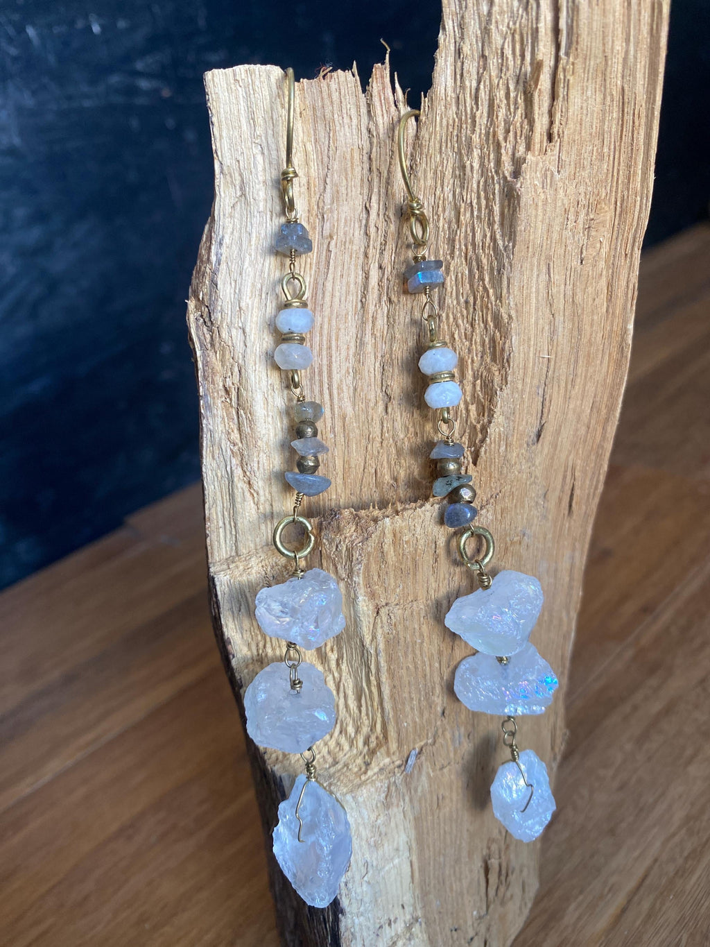 Multi Mineral Shoulder Duster Earrings