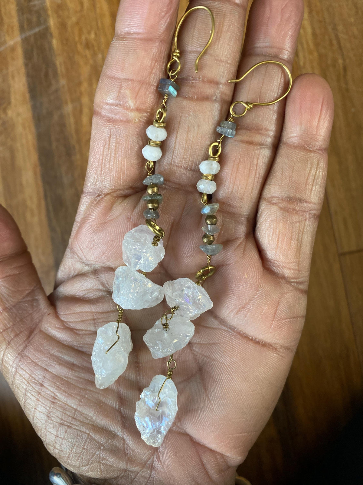 Multi Mineral Shoulder Duster Earrings