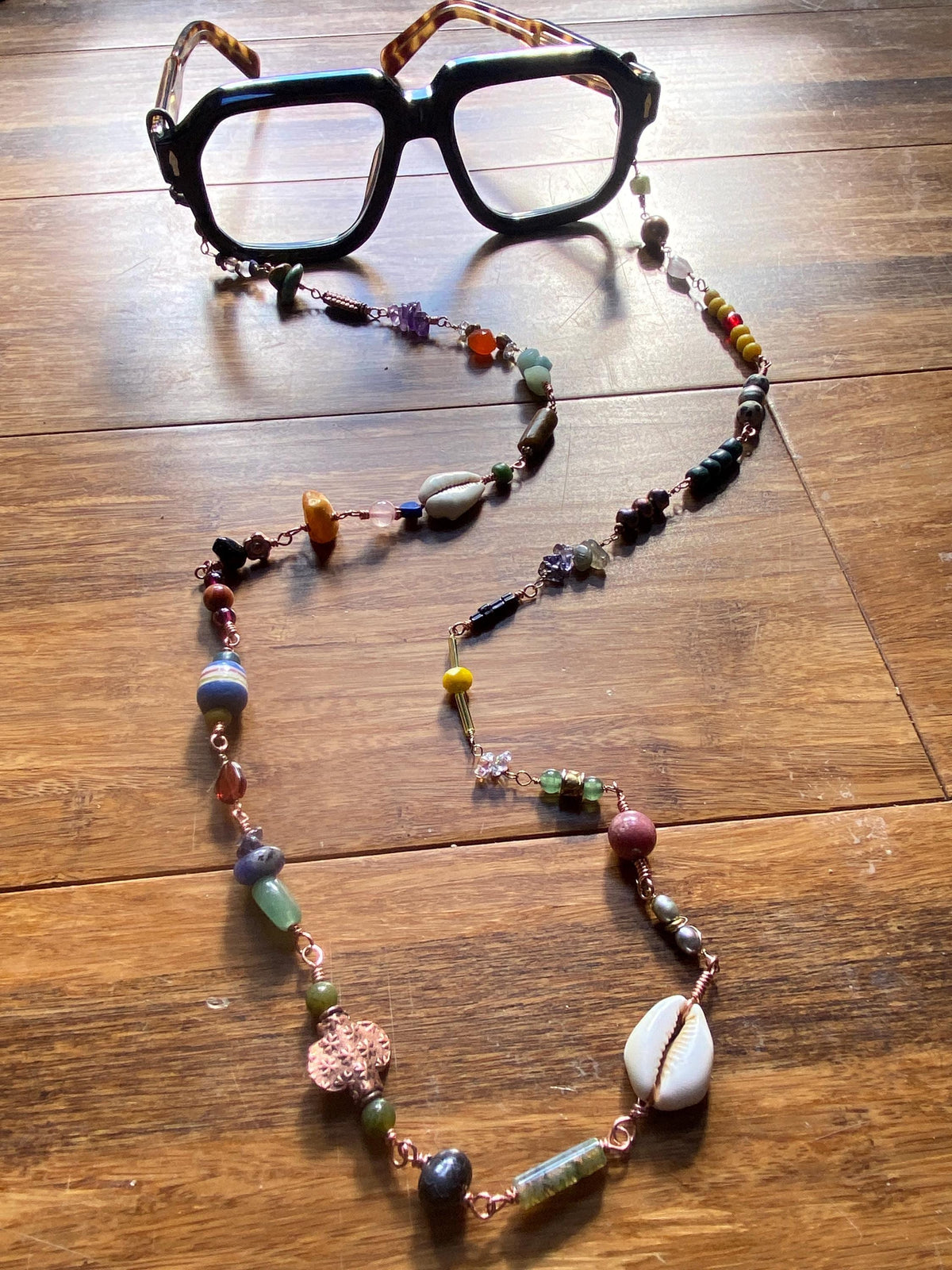 Multi Mineral Chakra Boho Eyeglass Lanyard/ Chain