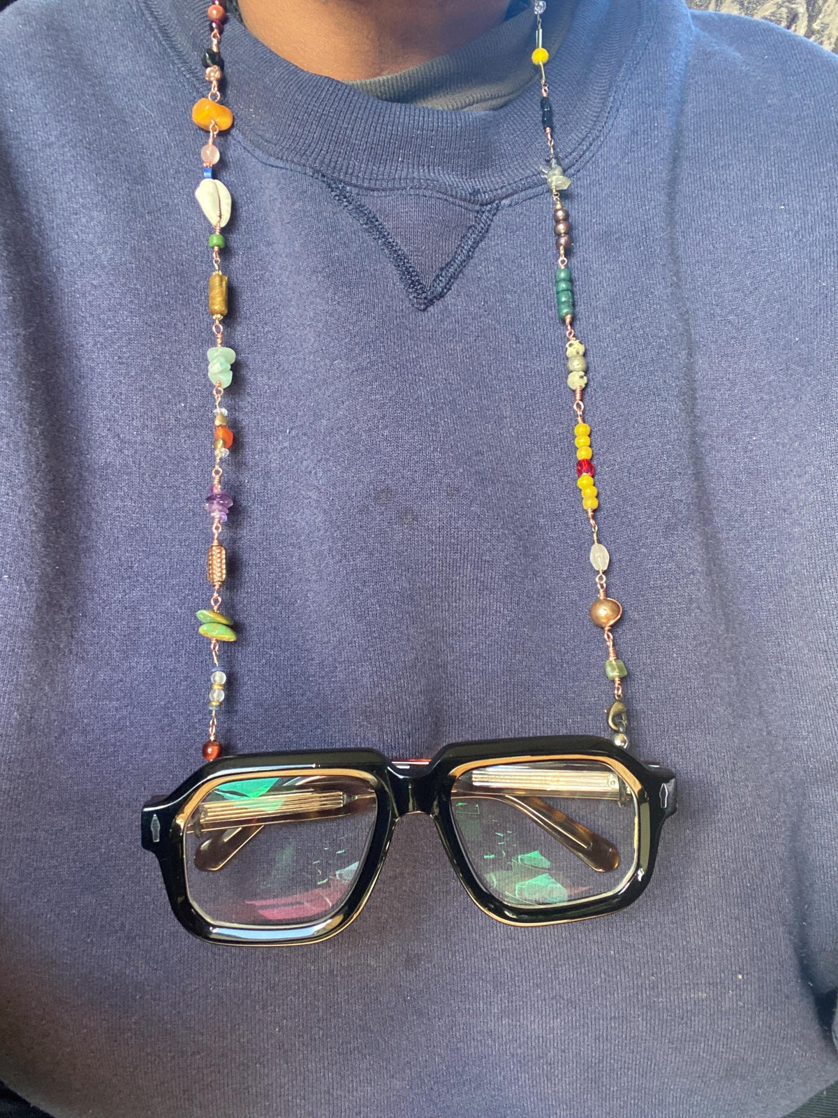 Multi Mineral Chakra Boho Eyeglass Lanyard/ Chain
