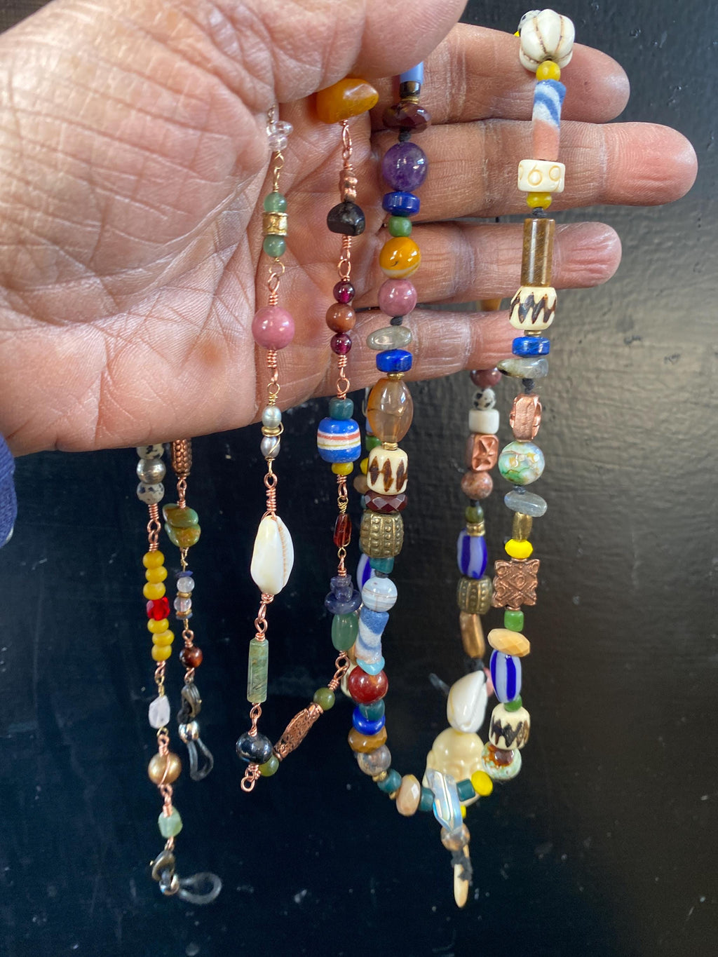 Multi Mineral Chakra Boho Eyeglass Lanyard/ Chain