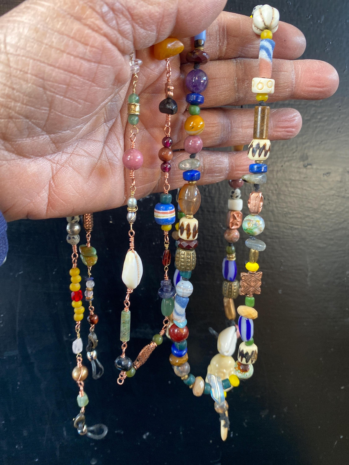 Multi Mineral Chakra Boho Eyeglass Lanyard/ Chain